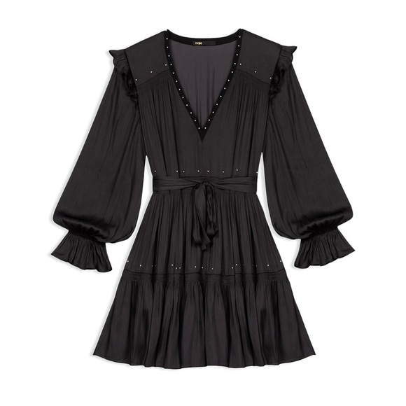 Maje Rinode Studded Flowy Dress - Picture 6 of 7